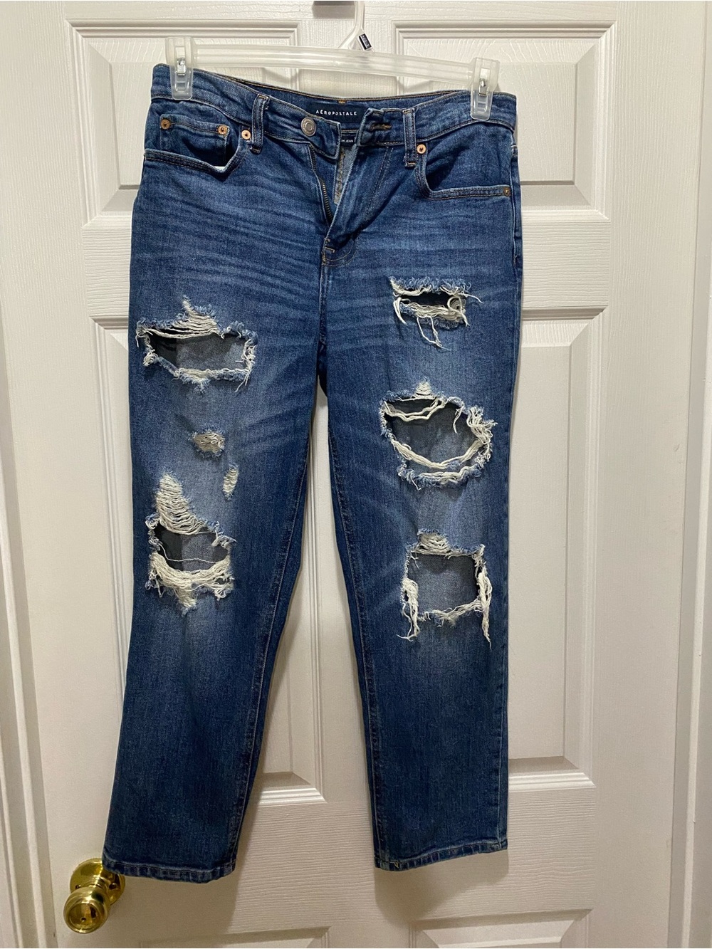 Aero Distressed Dark Blue Boyfriend Jeans